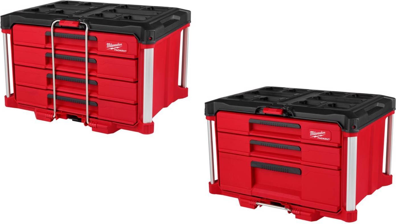 Milwaukee tool box Milwaukee 4 Drawer 3 Drawer Multi-Depth Tool Box Bundle