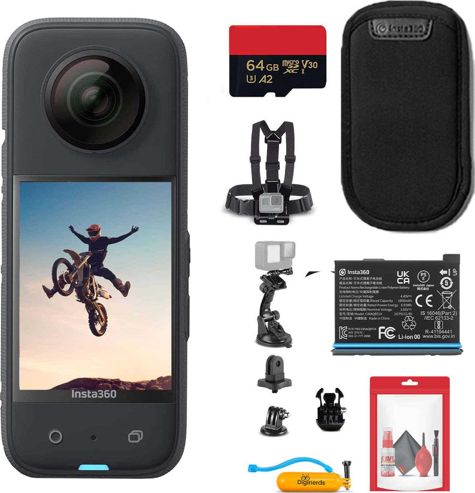 Insta360 Insta360 X3 Waterproof 360 Action Camera Kit