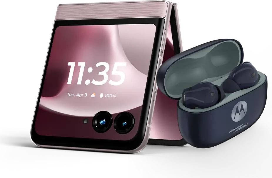 Motorola razr Motorola Razr Foldable Smartphone and Wireless Earbuds Bundle