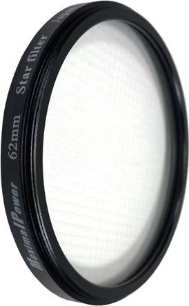 Star lens filter MaximalPower 62mm 4 Point Star Cross Camera Lens Filter
