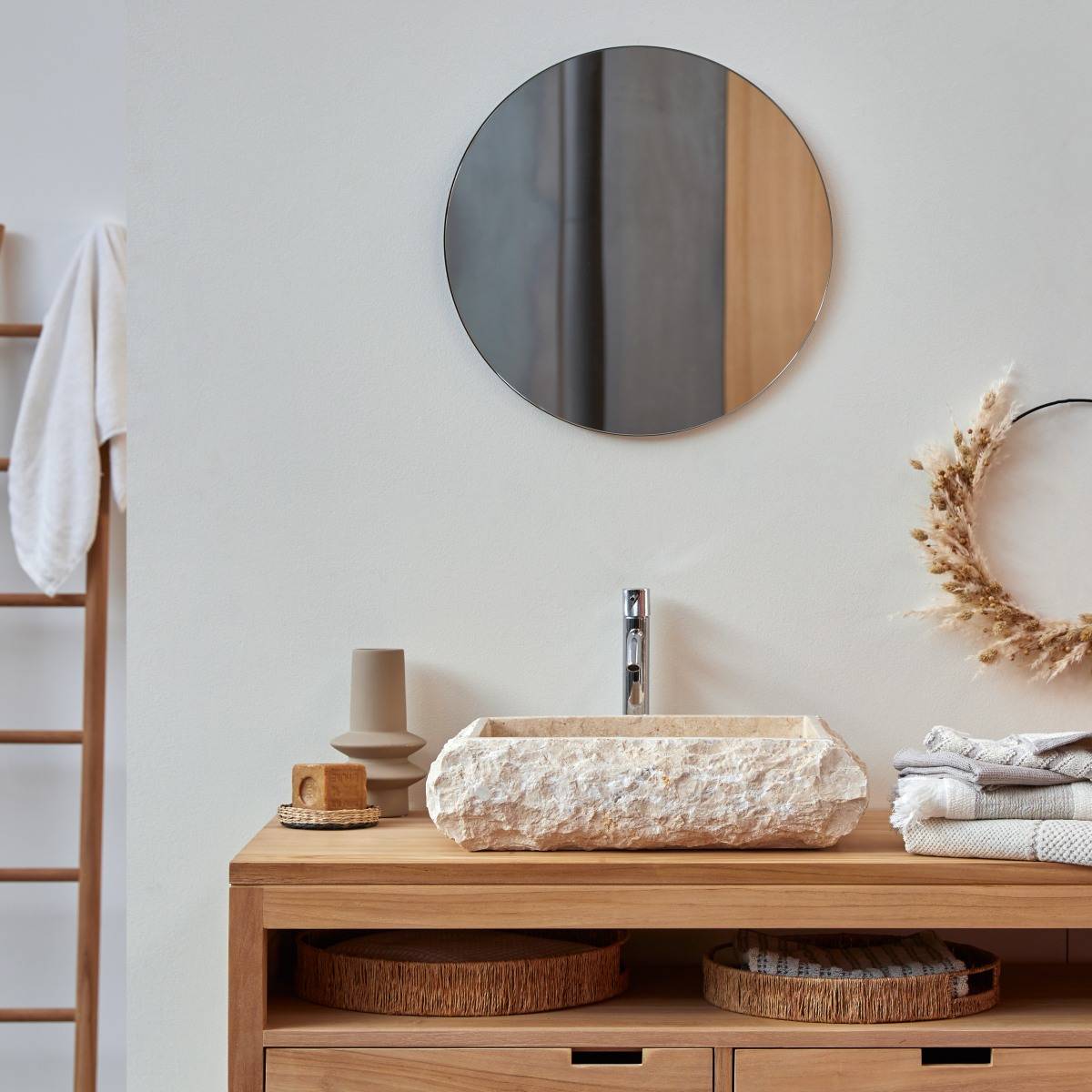 Scrula Slim Rectangular Basin Cream Marble