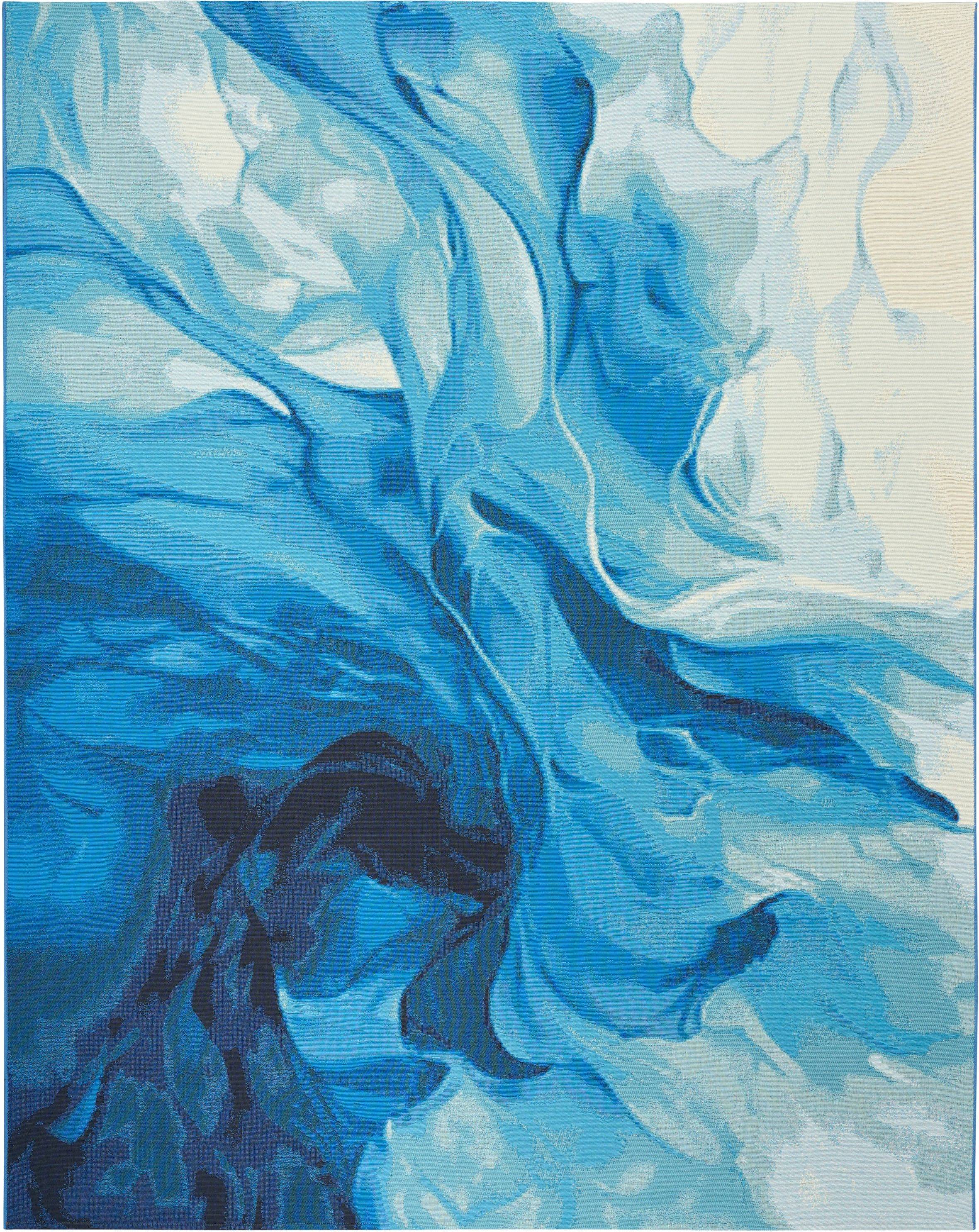 Nourison Home Color Splash 5 x 7 ft Ivory Area Rug Blue