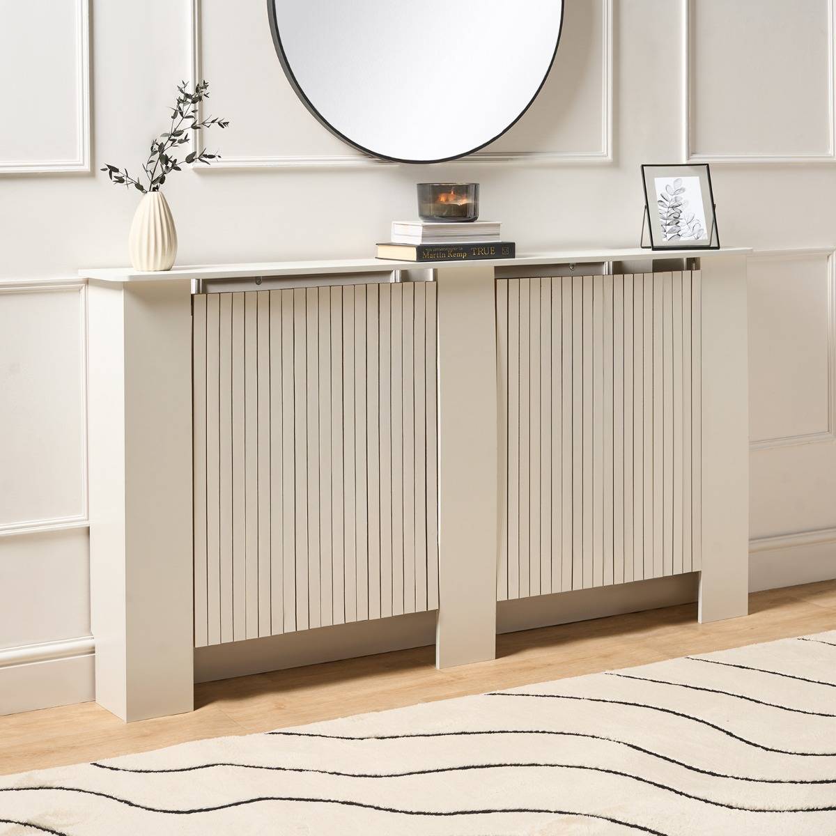 OHS Ribbed Medium Radiator Cover Slatted Engineered Wood