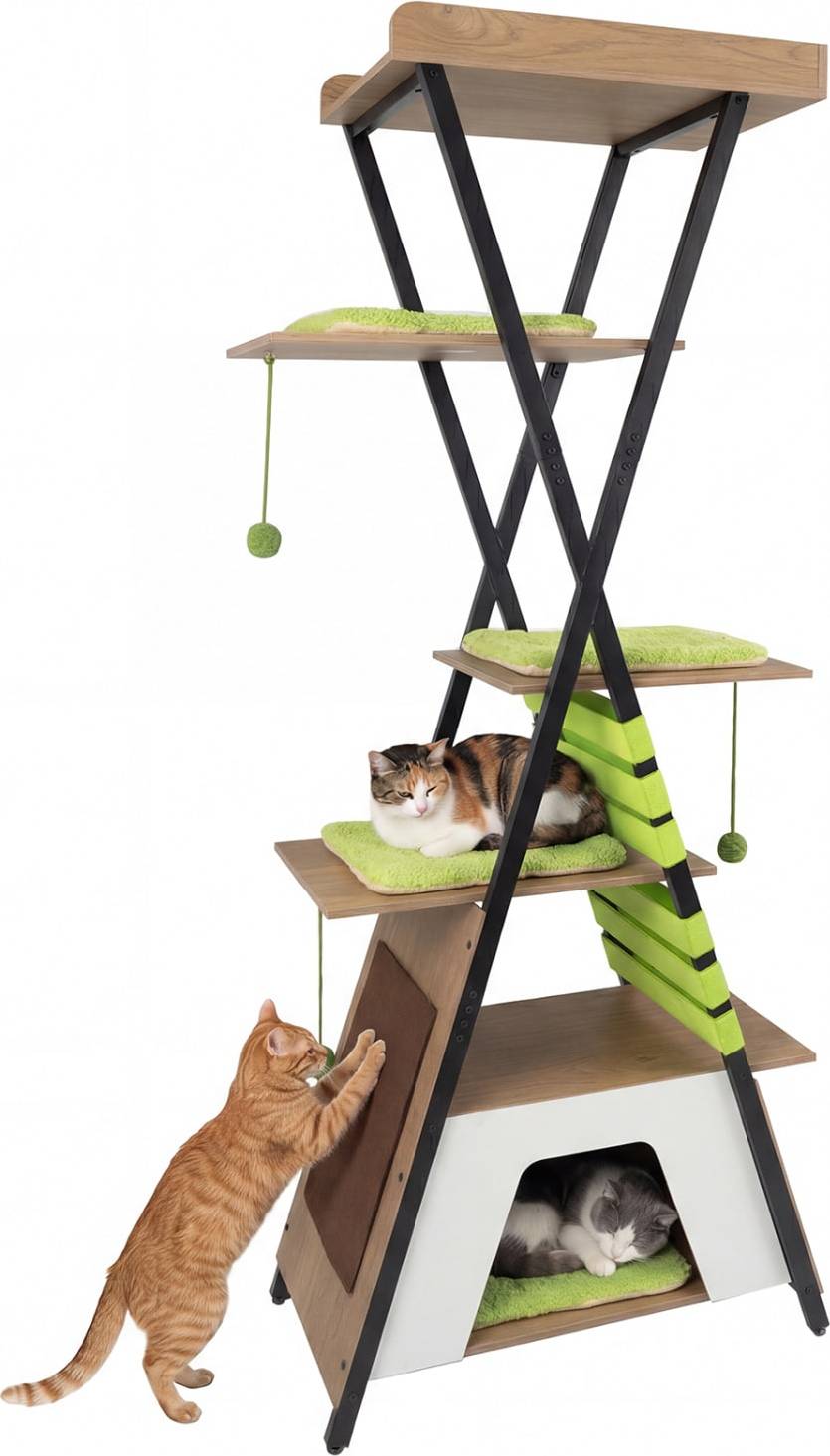 Cat tree tower SlickBlue Cat Tree Tower 73 Inch x 29.5 Inch