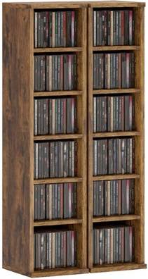 Cd storage units Homcom Set Of 2 Cd Storage Units Rustic Brown