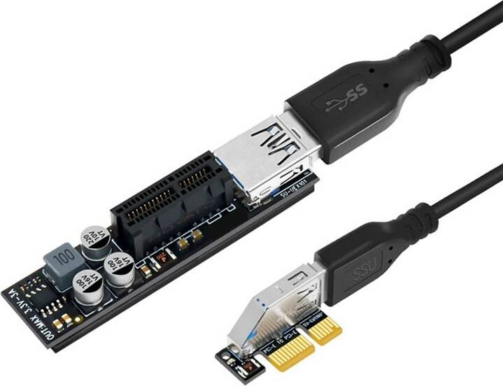 Typecat PCIE Riser Cable Full Speed USB 3.0 PCI Express X1 to X1 Extension