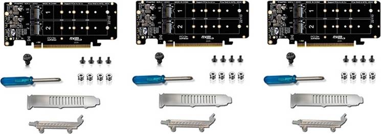 Tauoh PCIE X16 to M.2 M-Key NVMEx4 SSD 2U Server Riser Card