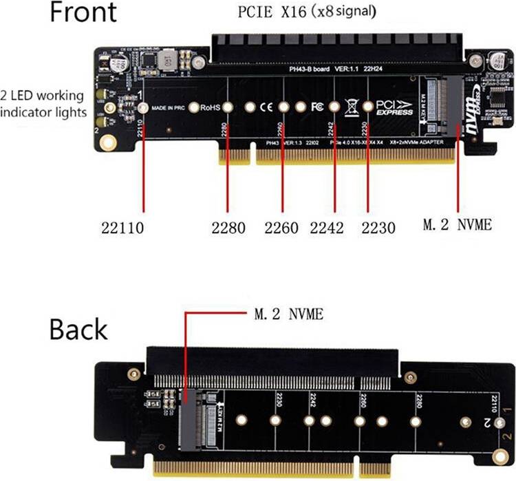 Typecat PCIE4.0 Split Expansion Riser Card