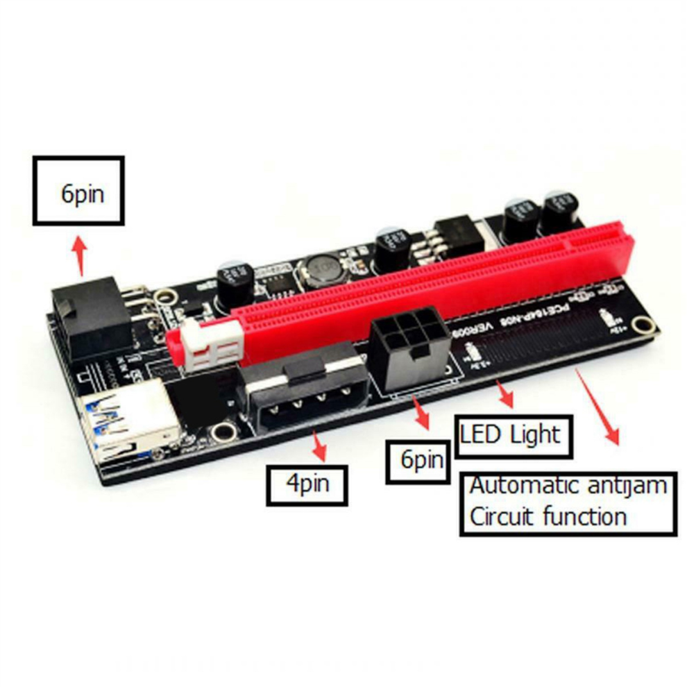 Torribaly 6X PCI-E PCIe Riser 009 Extender