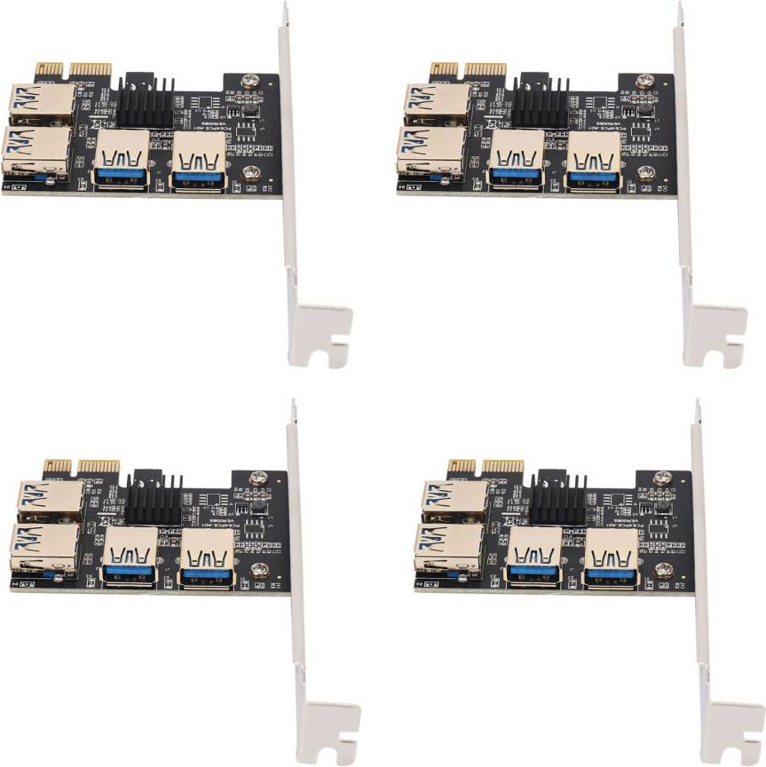 Torribaly 4X 4 Ports PCIe Riser Adapter Board