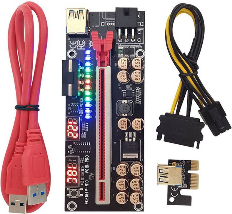Melitt VER018 PRO PCI-E Riser Card USB 3.0 Cable