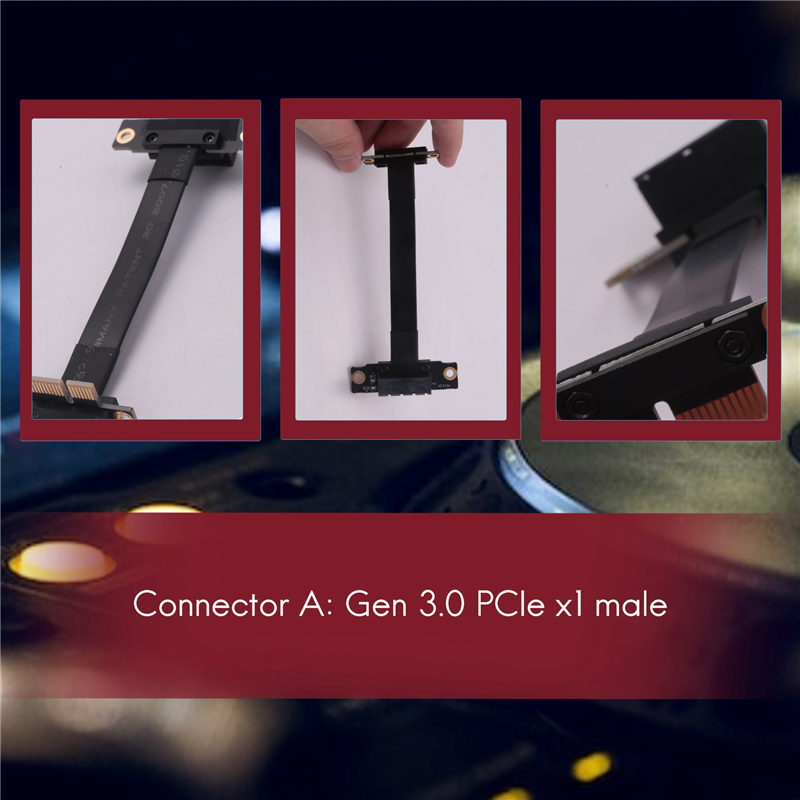 Typecat PCIe X1 Riser Cable Dual 90 Degree Right Angle 10cm