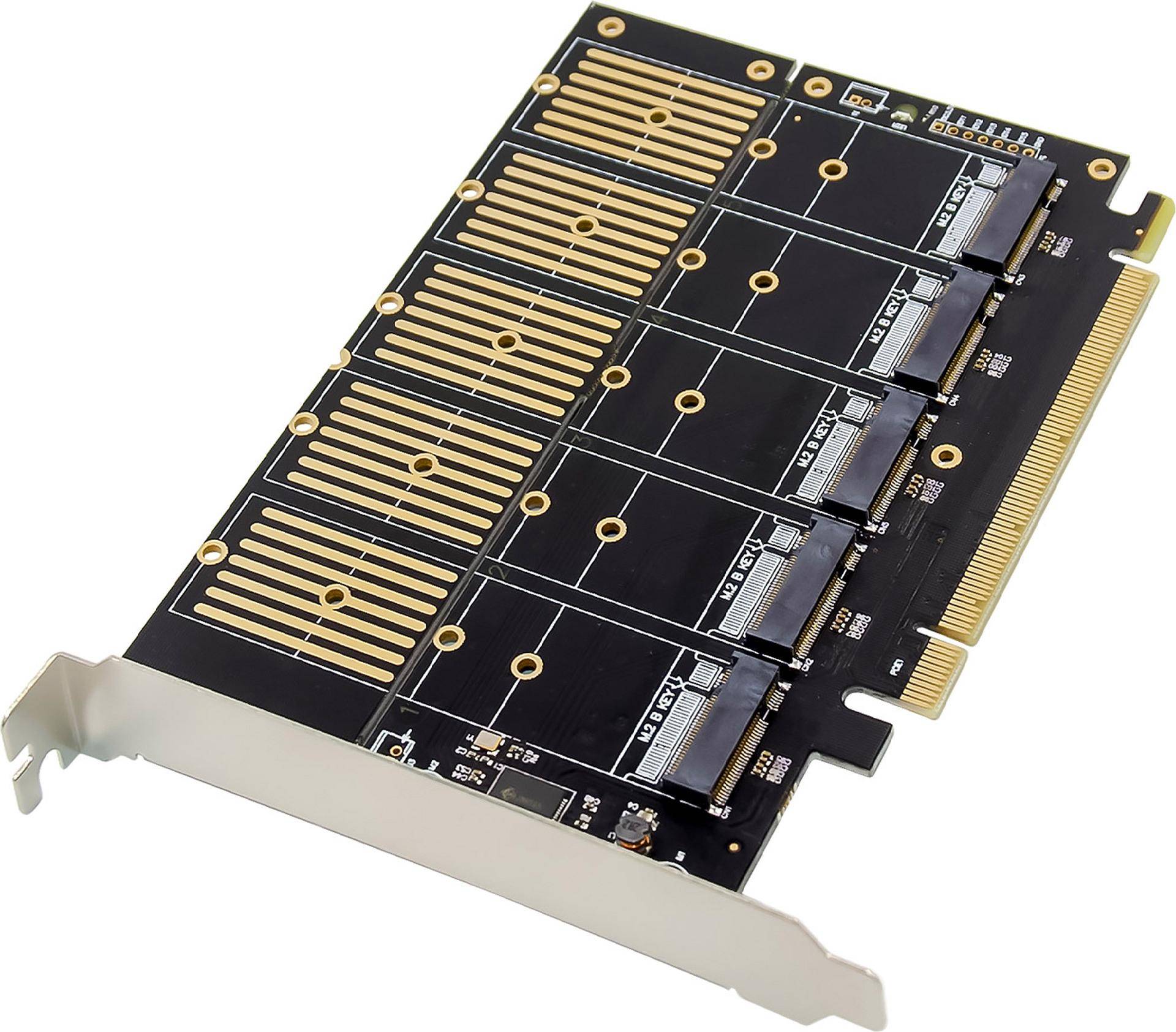 InLine Interfacekort PCIe x16 M.2 Key B SATA