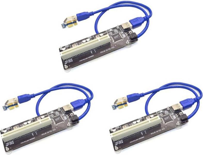 Typecat 3X PCI Express X1 to PCI Riser Card Adapter Cable