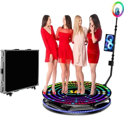 360 Photo Booth Machine with RGB Ring Light