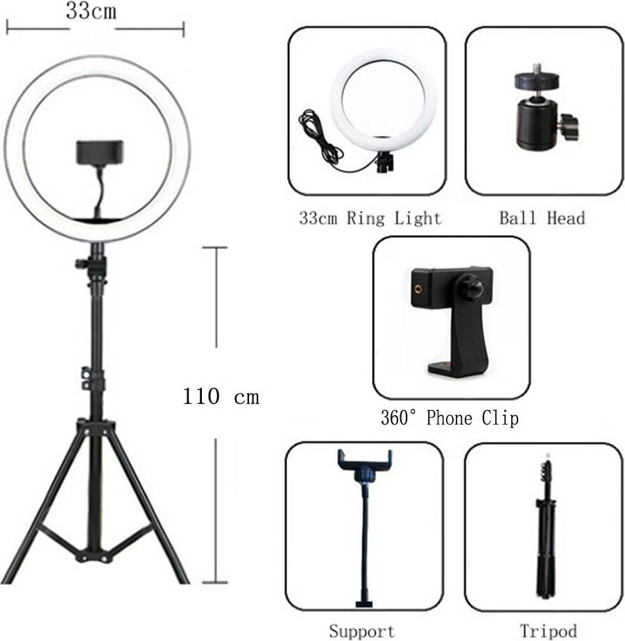 Ring light stativ 10 Inch LED Ring Light Med Stativ