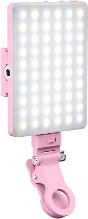 Pink LED Phone Light with Front Back Clip