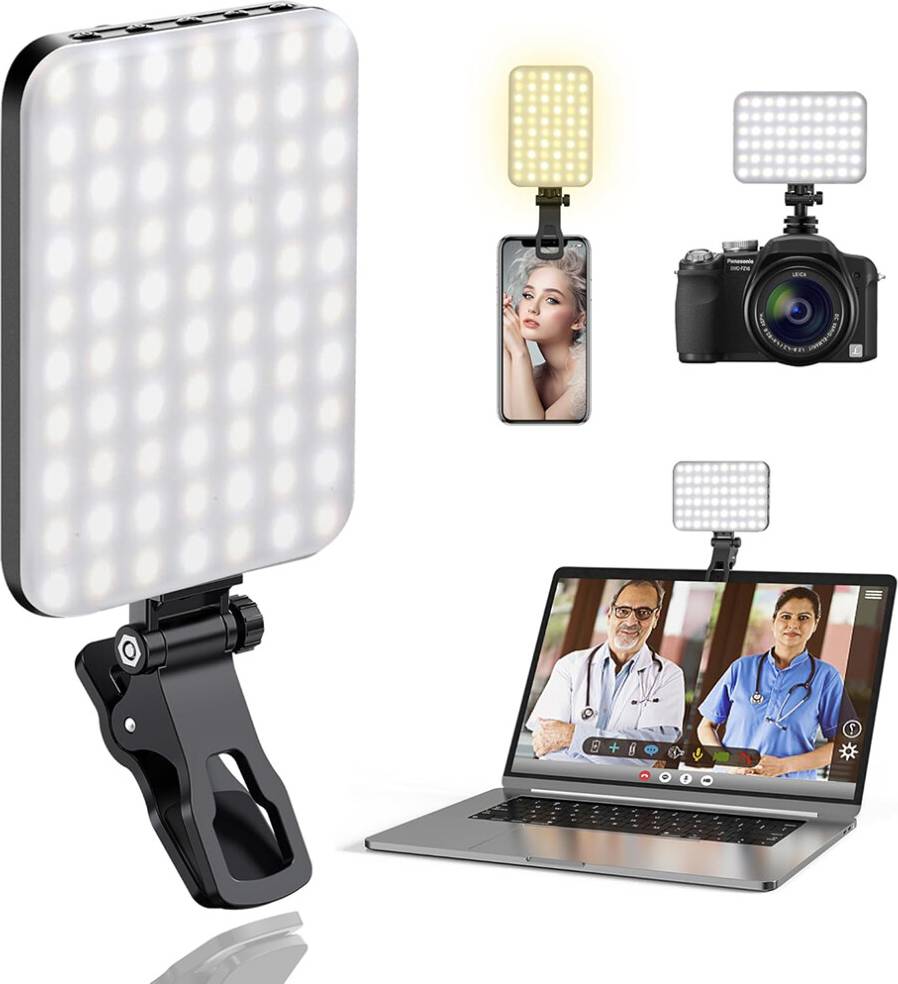 LED Camera Light 7 Modes Rechargeable