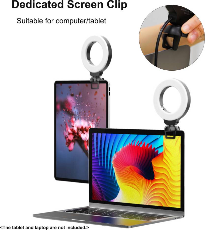 4 Inch LED Ring Light Clip-On USB