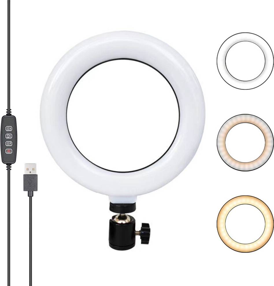 Lystilstande LED Ringlys Universel Stangtelefonholder