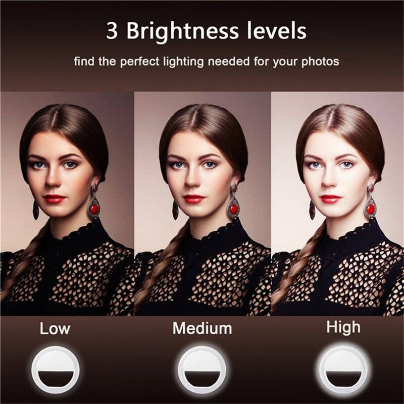 USB Rechargeable Selfie Portable LED Flash for Camera Phone