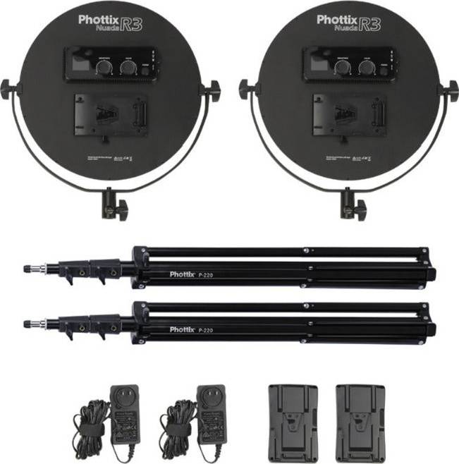 Phottix Nuada R3 Video LED Light Twin Pack Kit
