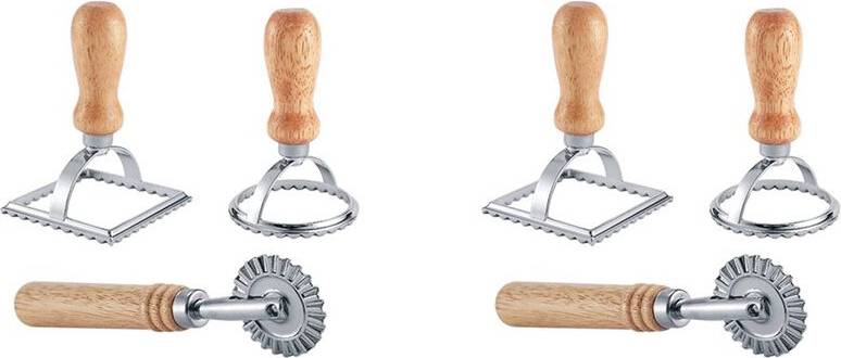 Ravioli Exogio 6Pcs Ravioli Stamp Maker Cutter with Roller Wheel Set