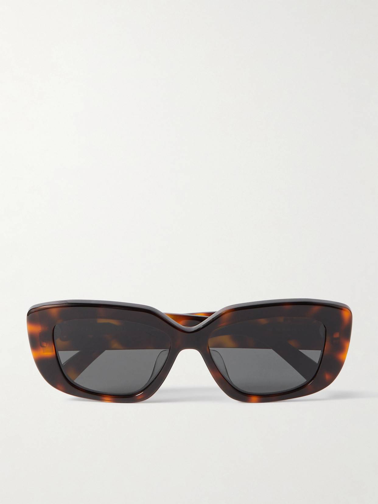 Celine Triomphe Rectangular Frame Tortoiseshell Acetate Sunglasses