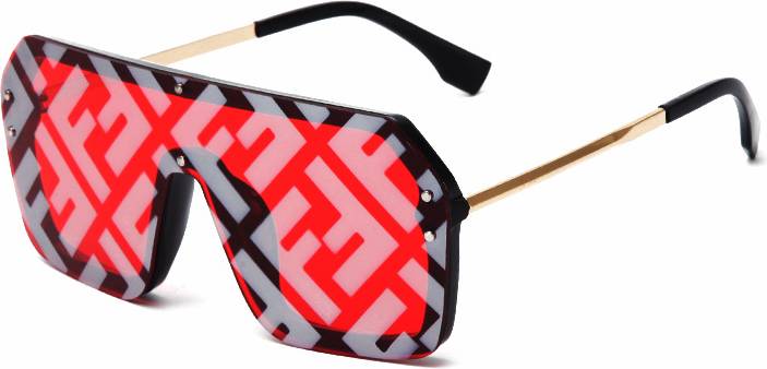 Semi-Rimless Ocean Squared Retro Sunglasses - Ocean