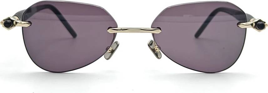 Kuboraum Oval Rimless Solbriller Uld - Sort