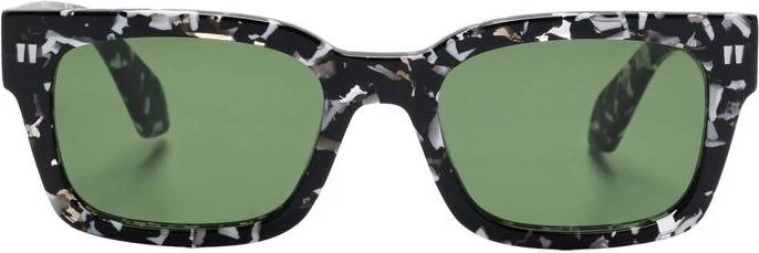 Off-White Marbled Square Frame Solbriller - Sort