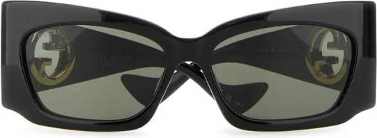 Gucci Interlocking G Rectangular Solbriller - Sort
