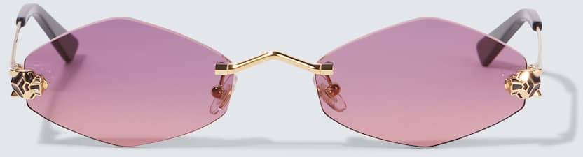 Cartier Collection Rectangular Sunglasses - Gold