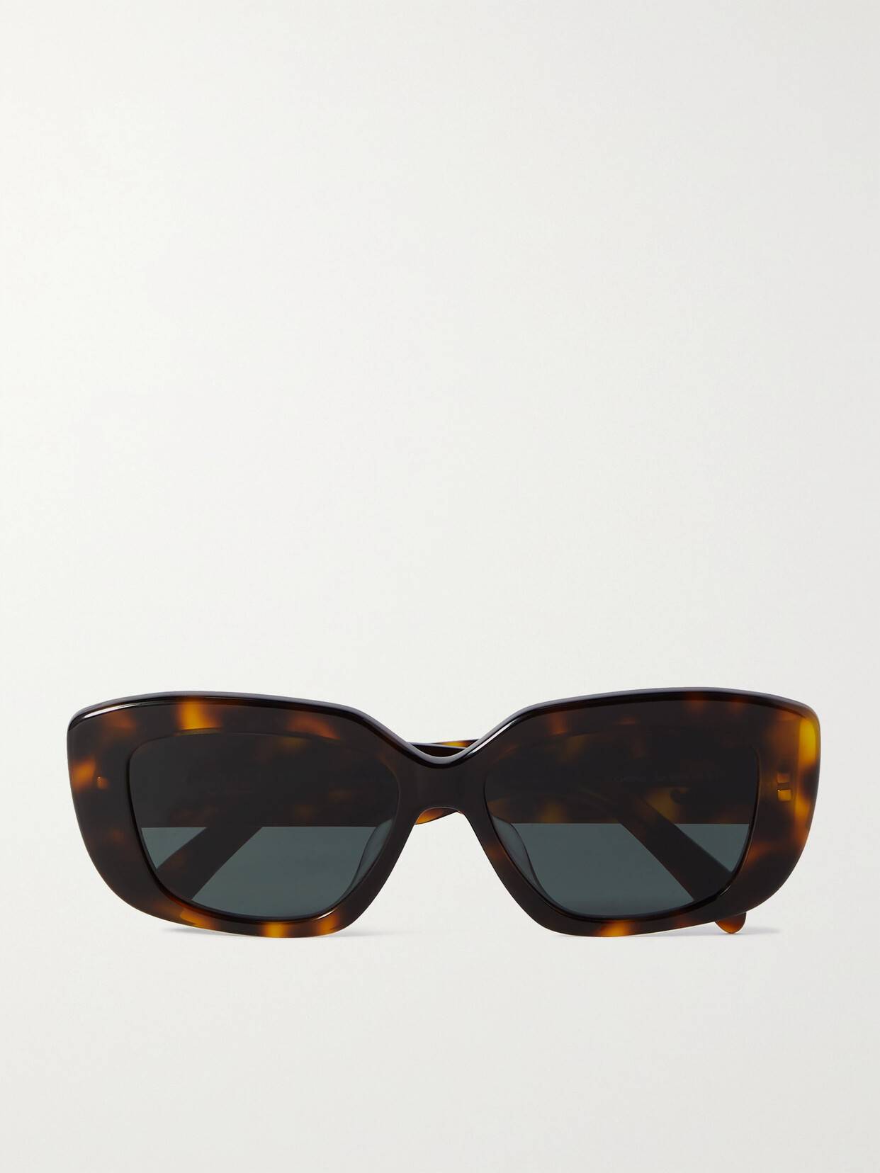 Celine Triomphe Rectangular Frame Tortoiseshell Acetate Sunglasses