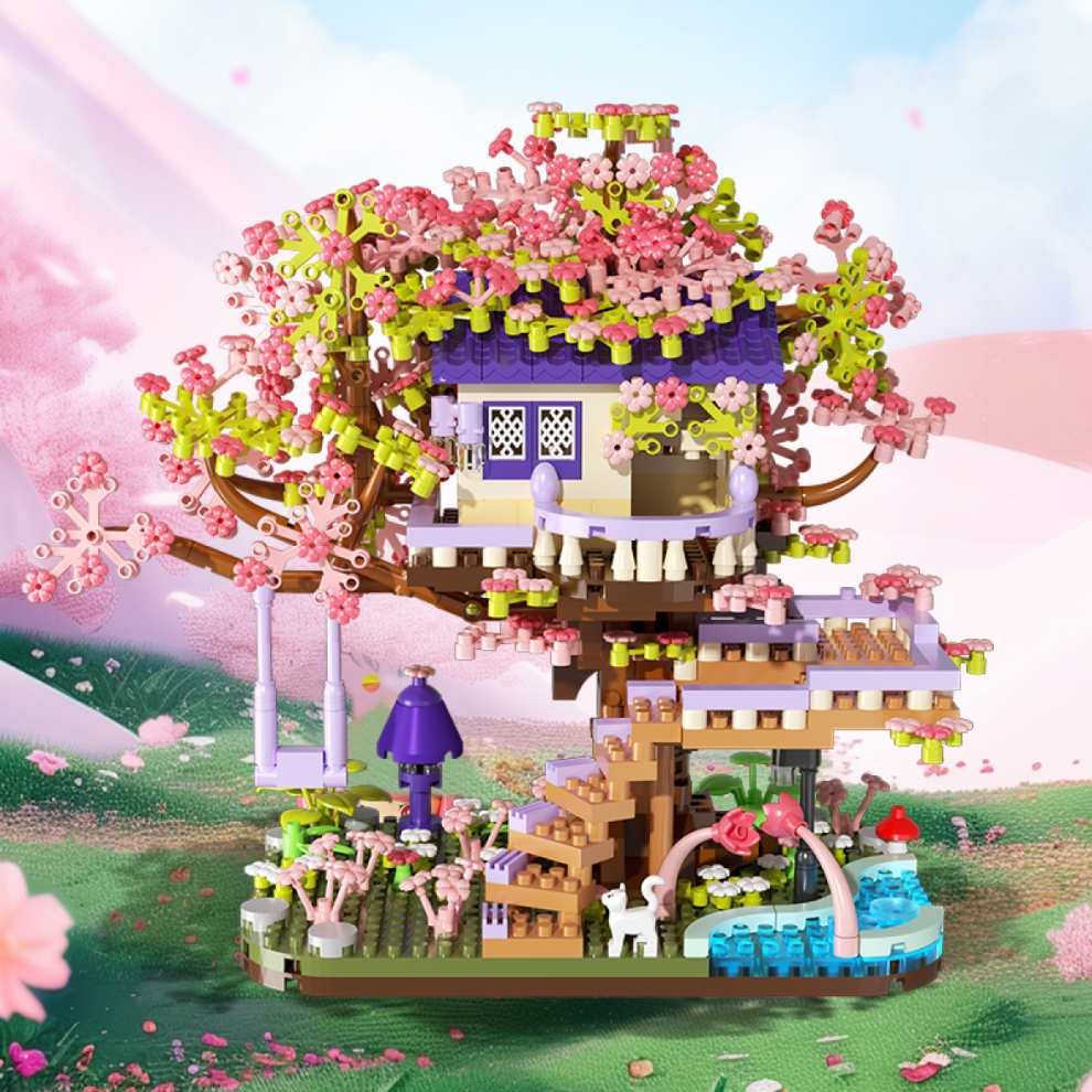 Flower House Treehouse Building Block Set