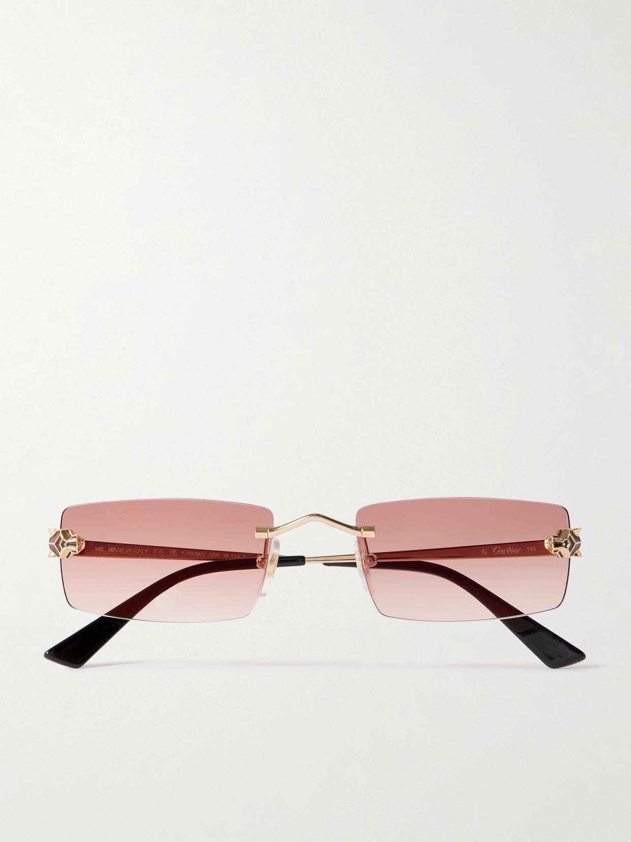Cartier Panthère Classic Rimless Rectangle Frame Sunglasses - Panthère