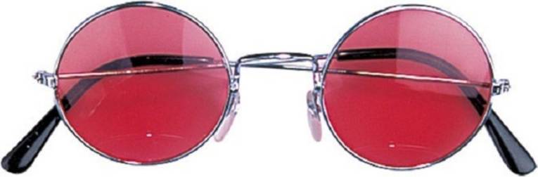 Flower Power Sixties Ronde Glazen Zonnebril - Rood