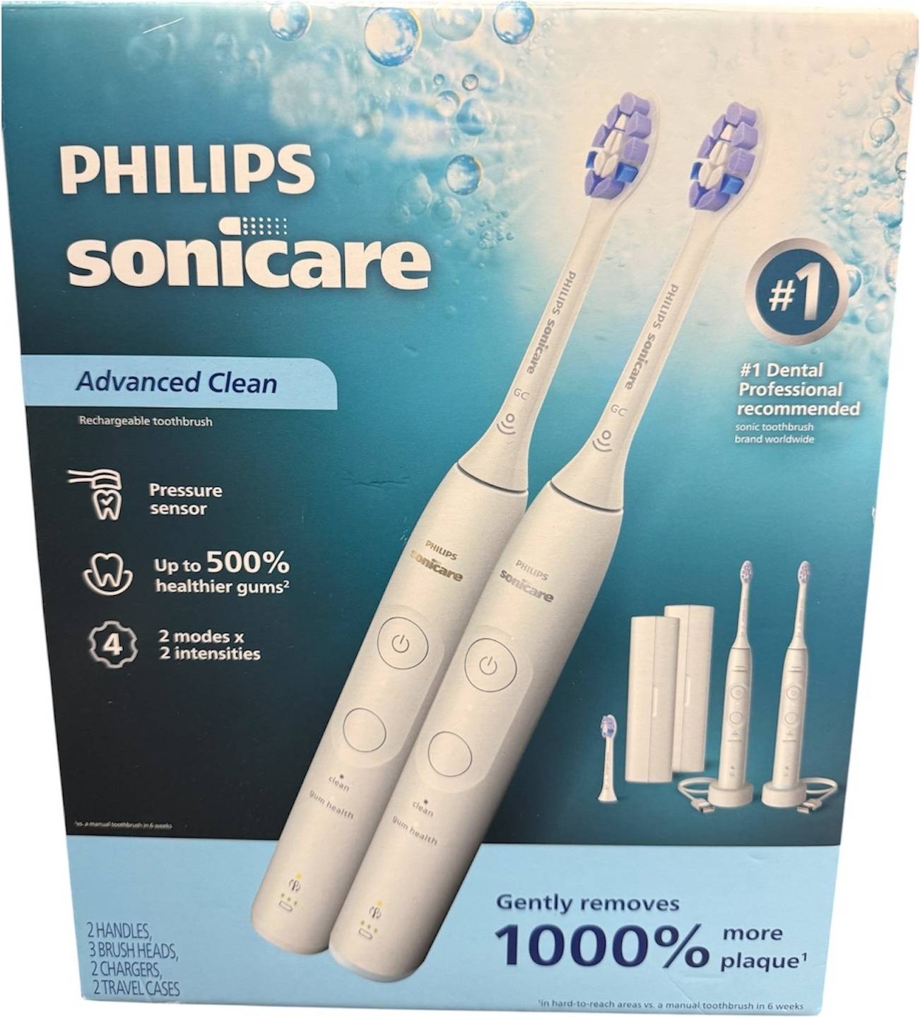 Electric toothbrush 2 pack Philips Sonicare Advanced Clean Rechargeable Toothbrush 2 Pack