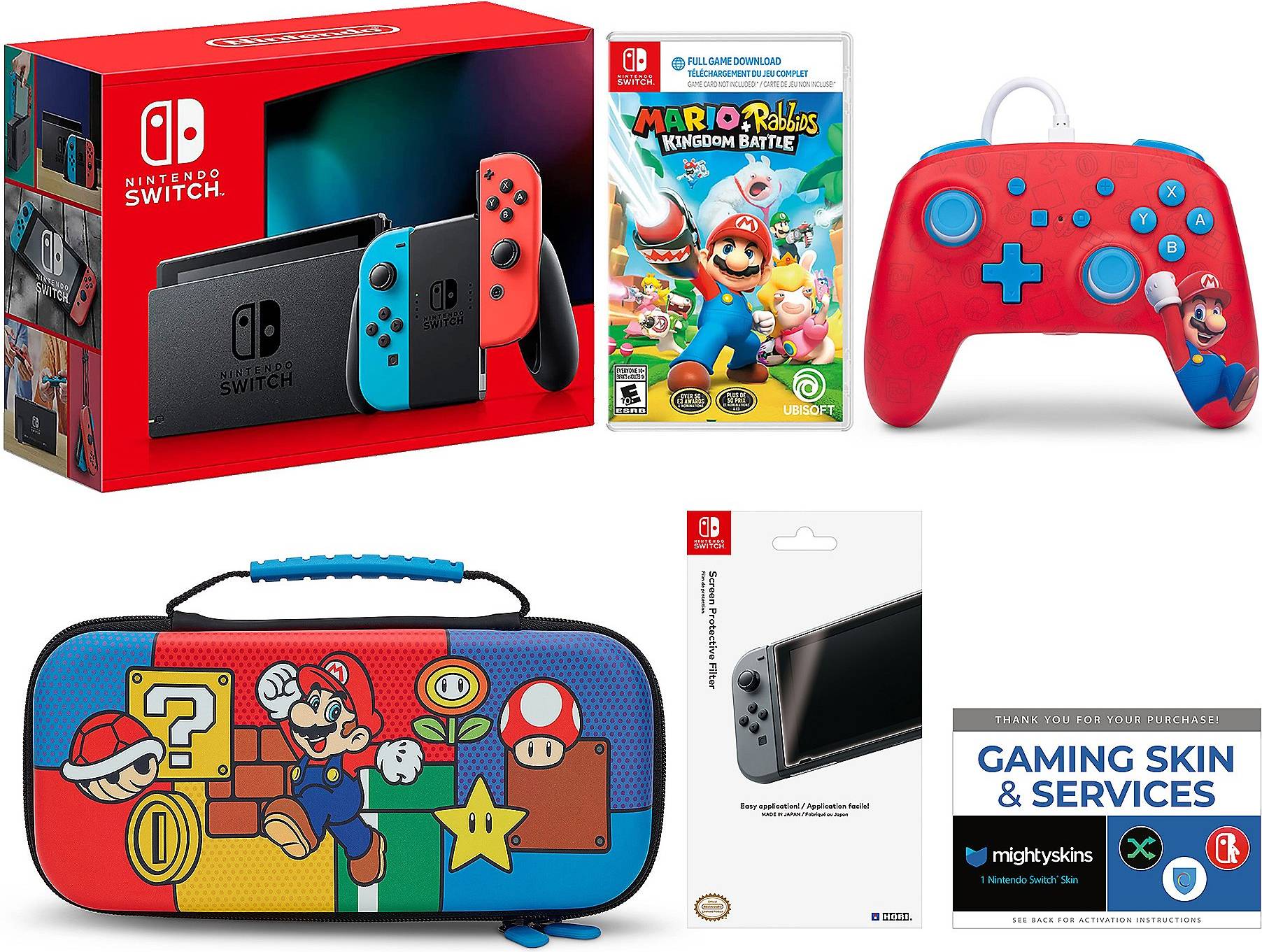 Nintendo switch bundle Nintendo Switch Console Mario Rabbids PowerA Bundle