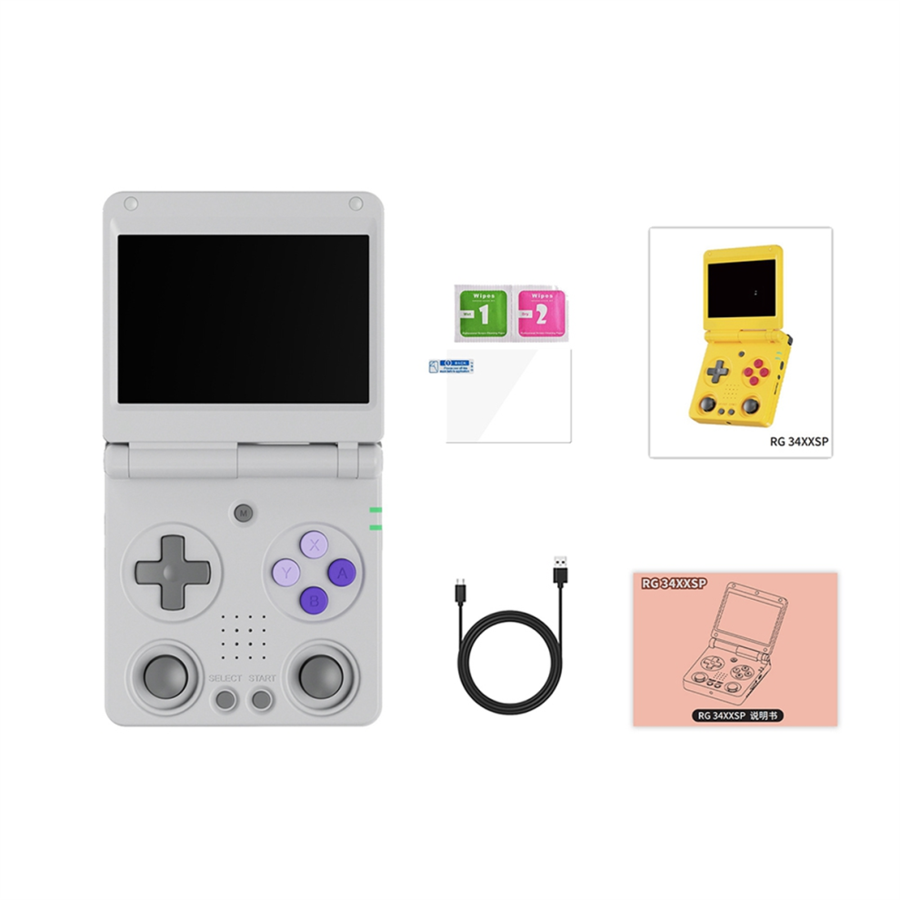 RG34XXSP Flip Handheld Game Console 3.4 Inch IPS