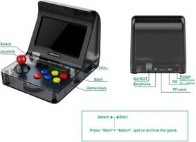 4.3-Inch Mini Retro Handheld Game Console - Black