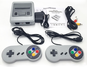 8-Bit Mini Portable Video Game Console with 2 Controllers - Grey