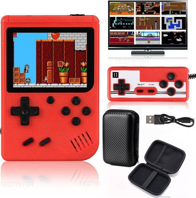 8-Bit Retro Mini Handheld Video Game Console - Red