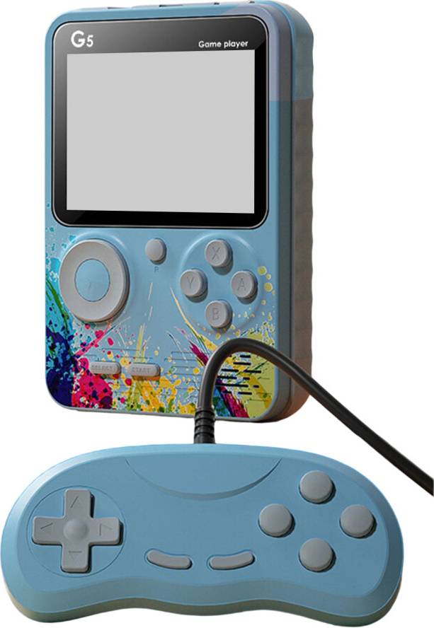 Mini Rechargeable Retro Handheld Game Player 500 - Blue