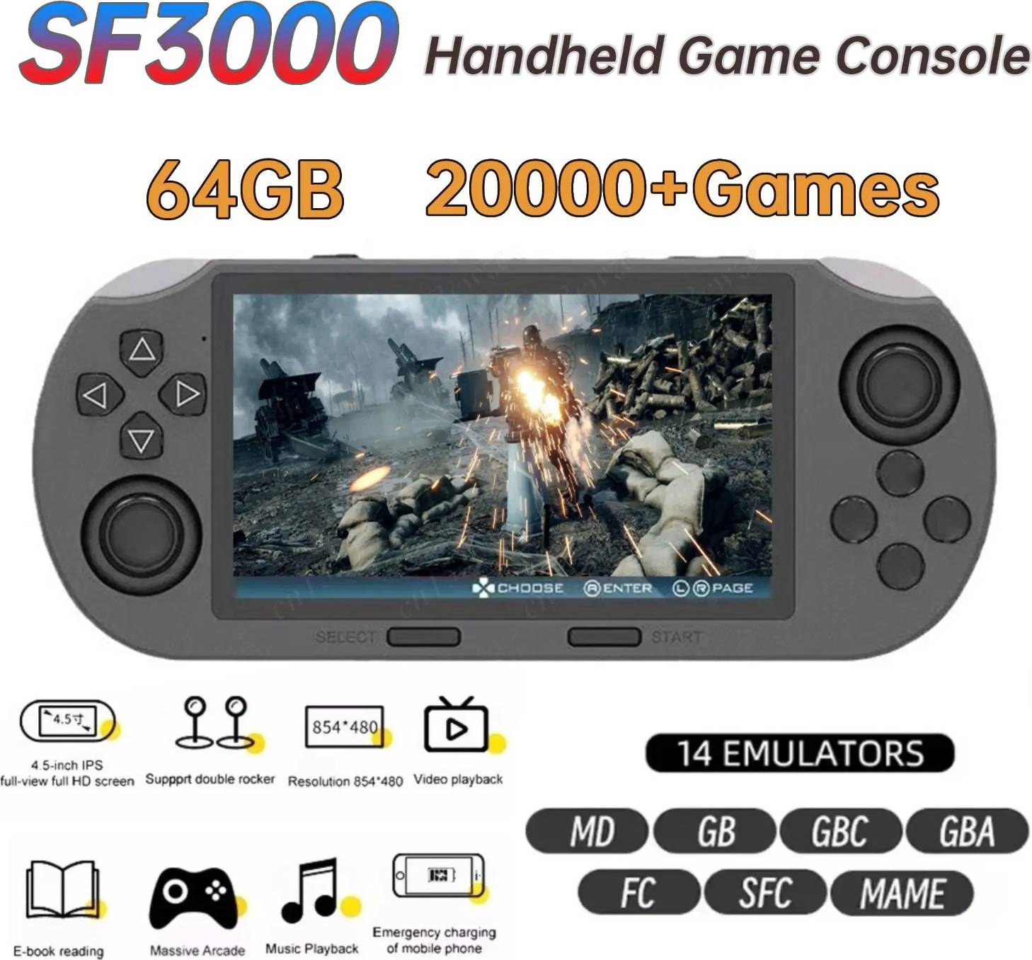 SF3000 Retro Handheld Game Console