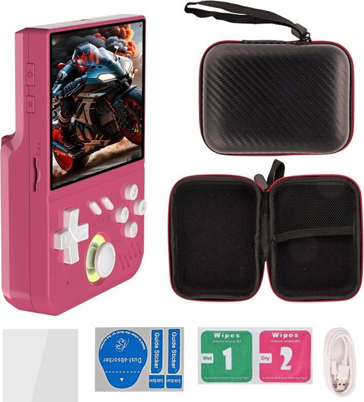 Tauoh R36 Linux Retro Handheld Game Console 128 GB - Pink