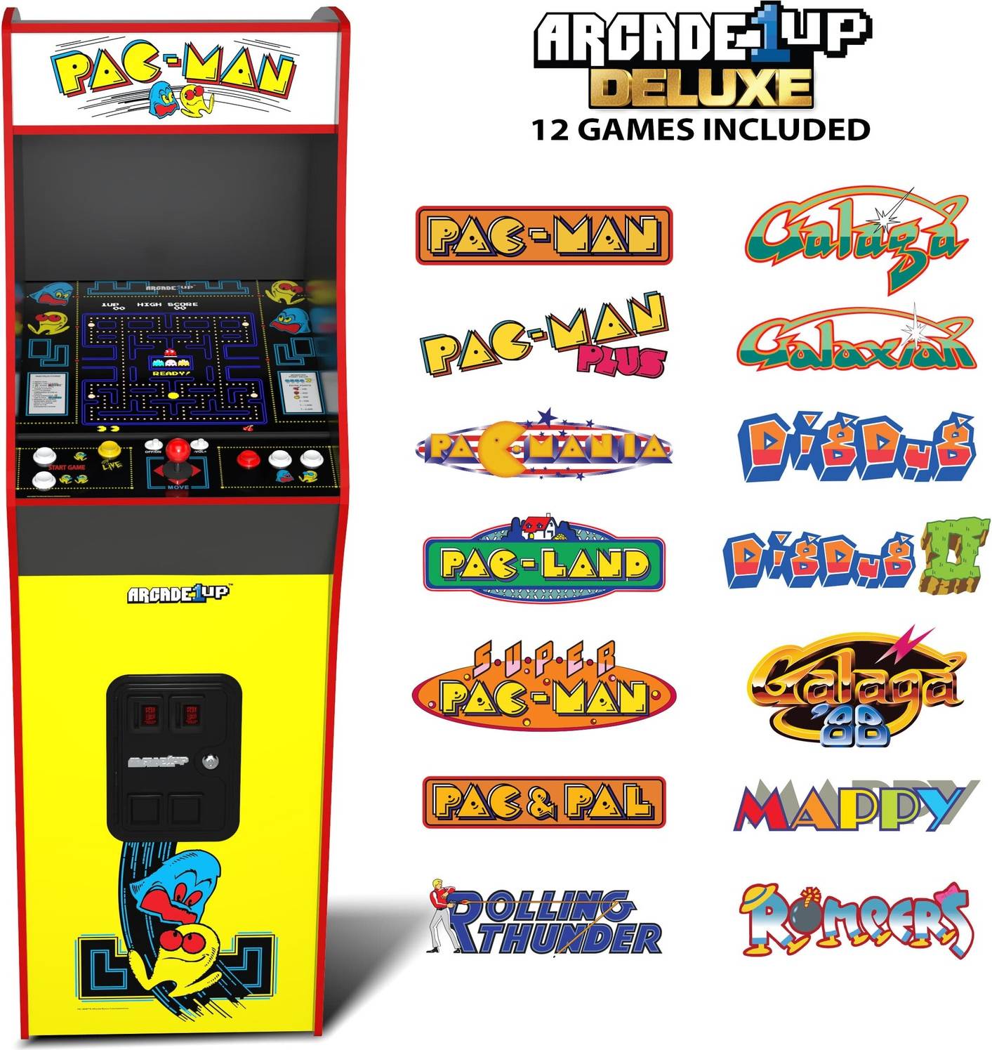 Arcade1up Arcade1up PAC-MAN Deluxe Riserless Arcade Machine - Yellow