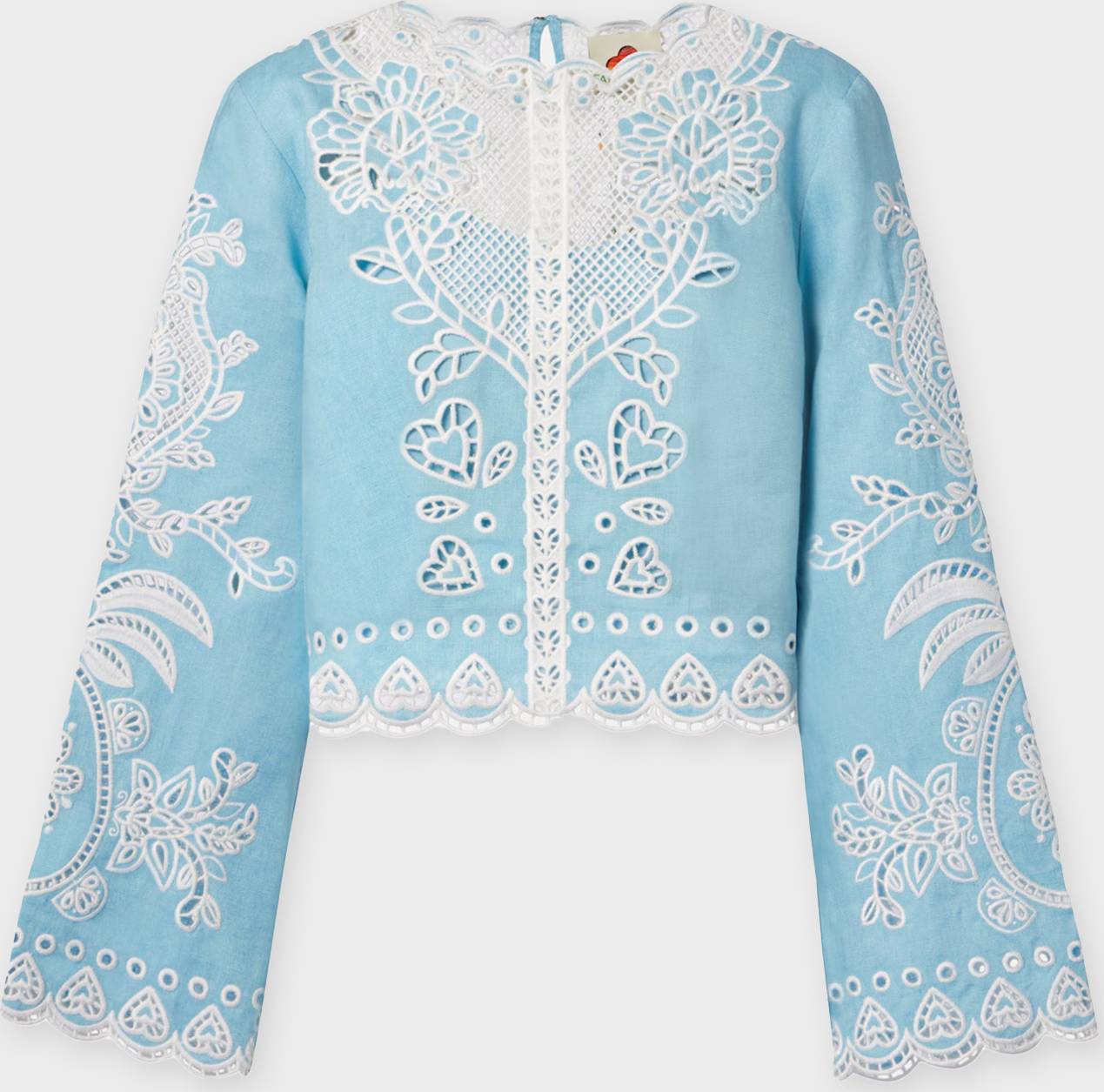 Farm Rio Romantic Richelieu Blouse - Ljusblå