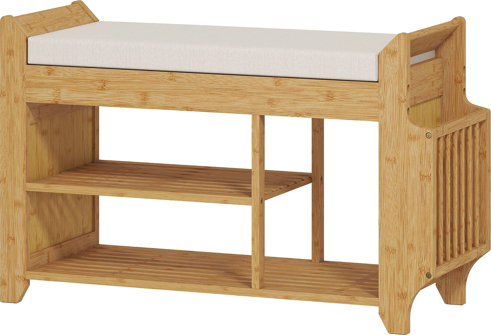 Homcom Bench 2-Tier Boot Section Cushioned Seat Shoe Rack