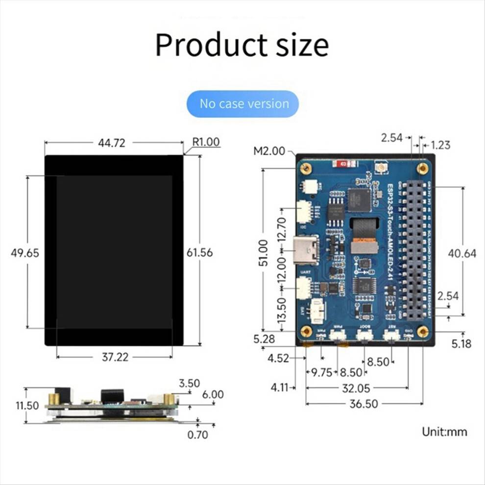 Torribaly ESP32-S3 2.41 Inch AMOLED Touch Display Development Board
